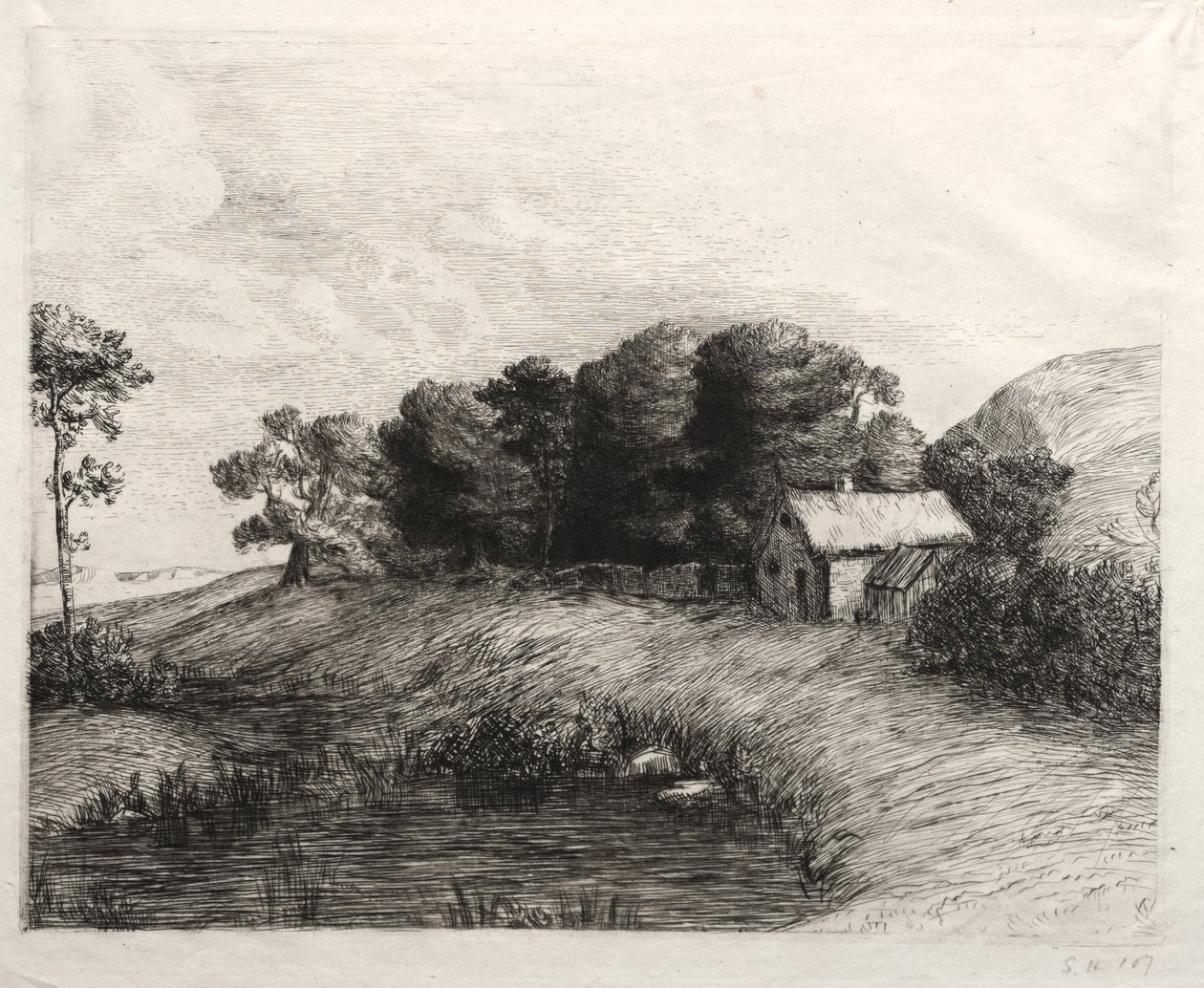 Táj egy tóval alkotó: Alphonse Legros