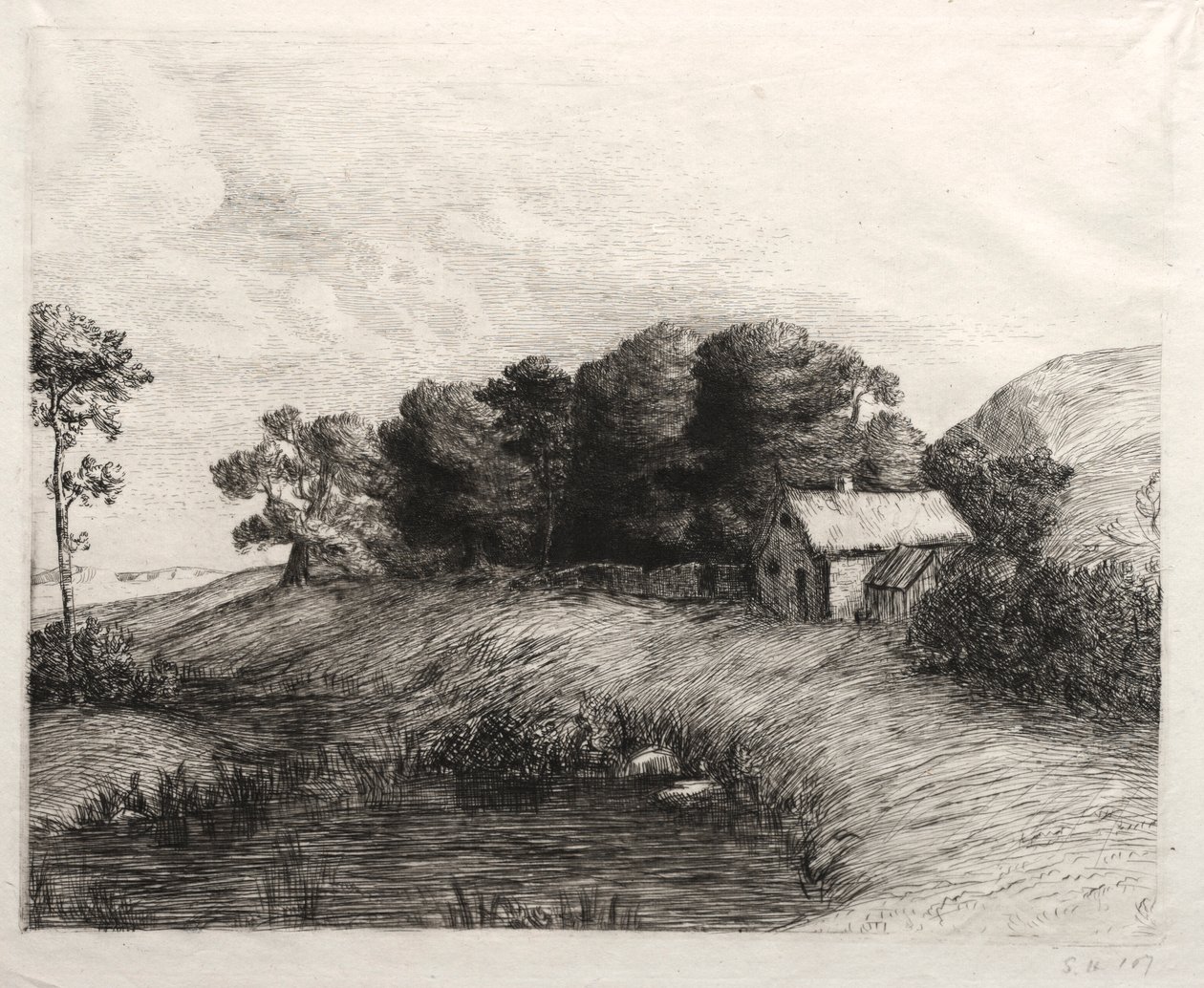 Táj egy tóval. alkotó: Alphonse Legros