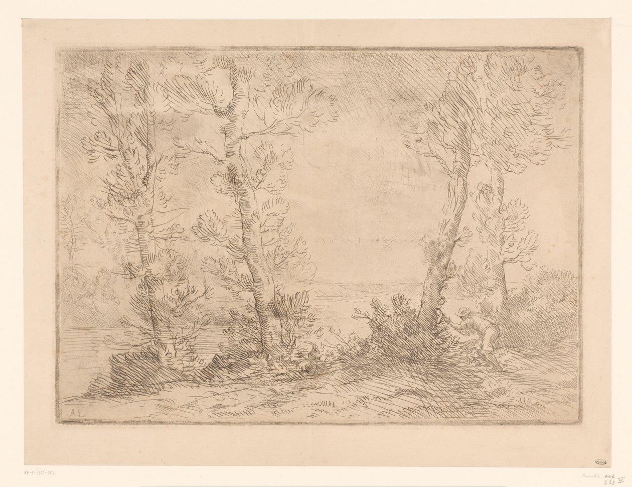 Landschap csavart tesz A lazachalász alkotó: Alphonse Legros