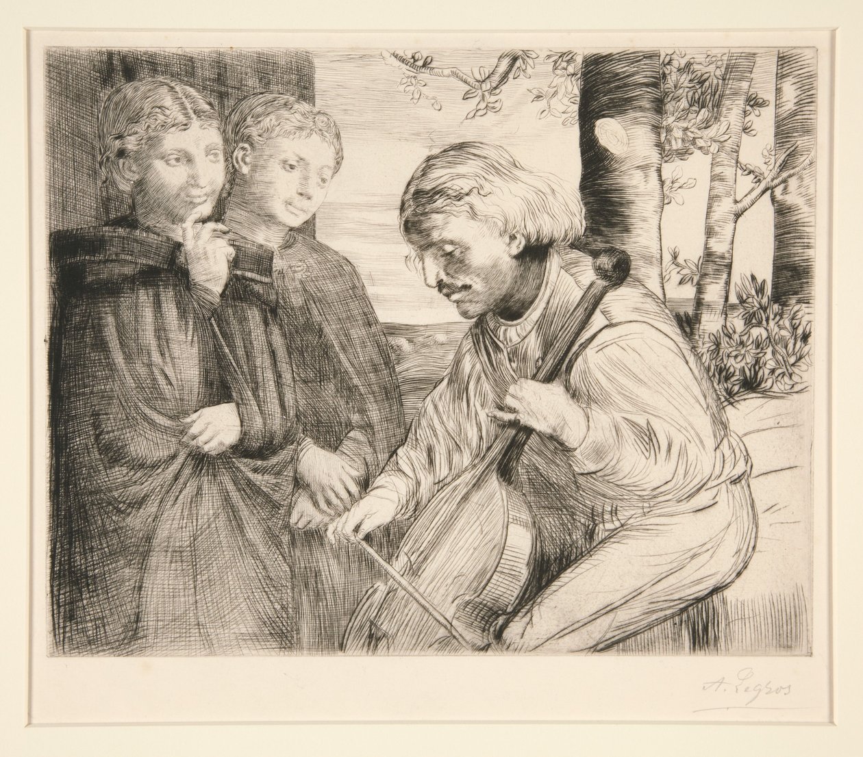 A hegedűs (The Viol Player) alkotó: Alphonse Legros