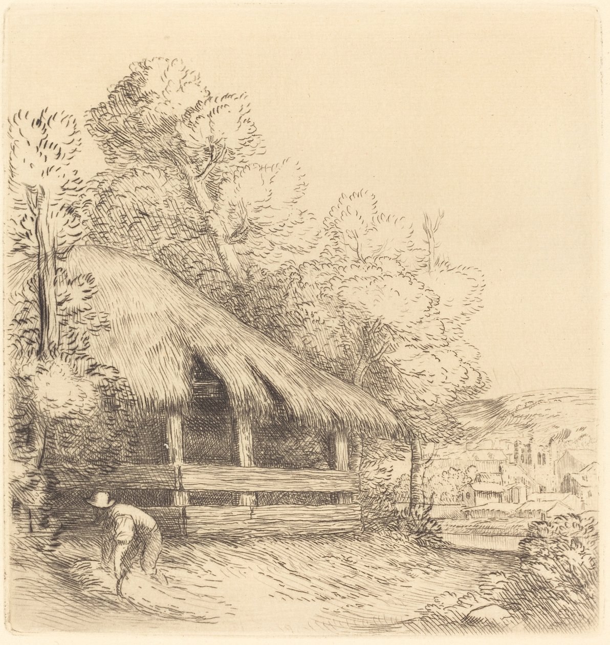 Little Shelter Le petit hangár. alkotó: Alphonse Legros