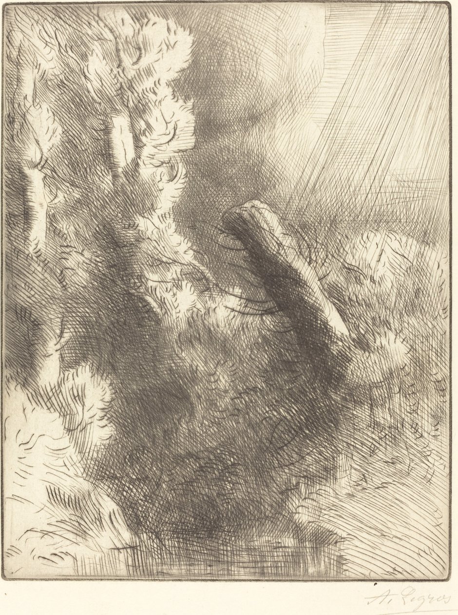 Fountainebleau emlékei az esőben alkotó: Alphonse Legros