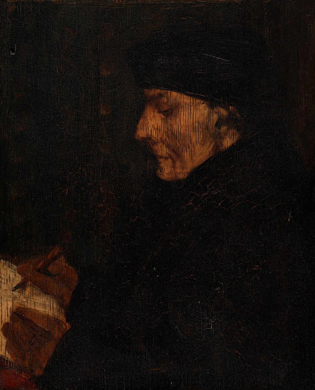 Holbein Erasmusának emlékezetből készült másolata alkotó: Alphonse Legros
