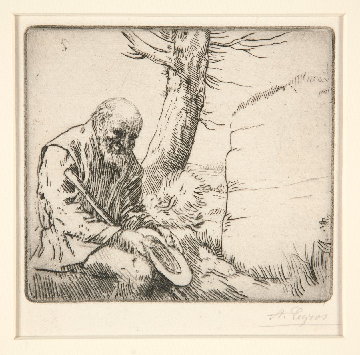 Mendiant, fia Chapeau a la Main (koldus kalapjával a kezében) alkotó: Alphonse Legros