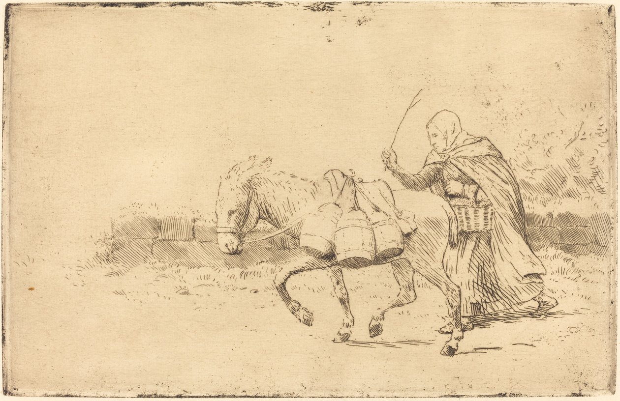 Boulogne-i tejeslány, 1. lemez Laitiere a Boulogne. alkotó: Alphonse Legros