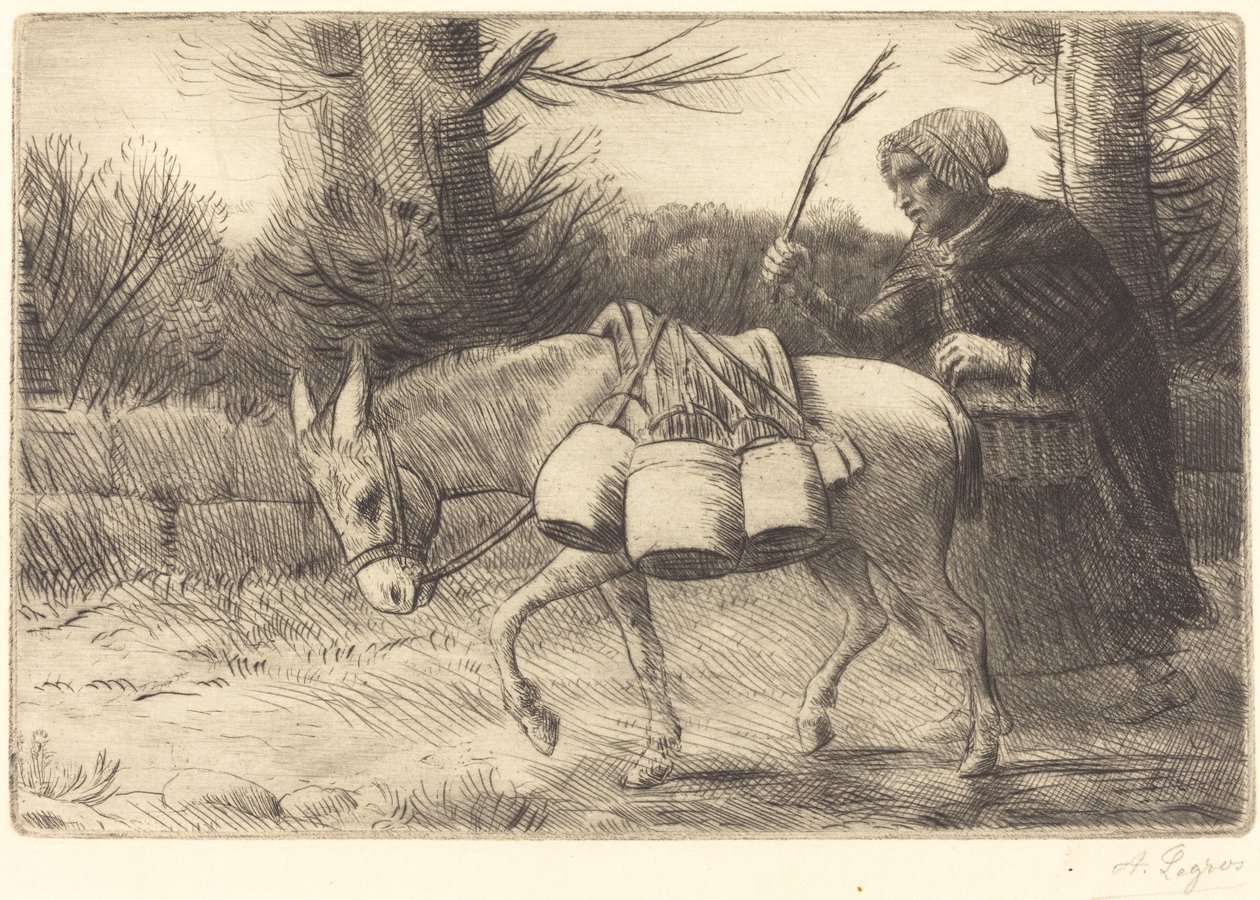 Boulogne-i tejeslány, 3. tányér (Laitiere a Boulogne) alkotó: Alphonse Legros