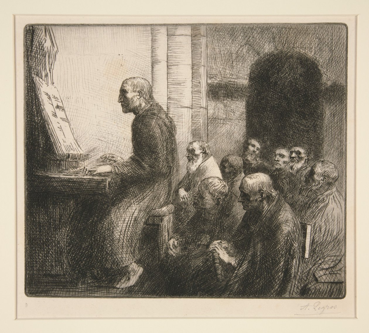 Szerzetes orgonál a templomban alkotó: Alphonse Legros