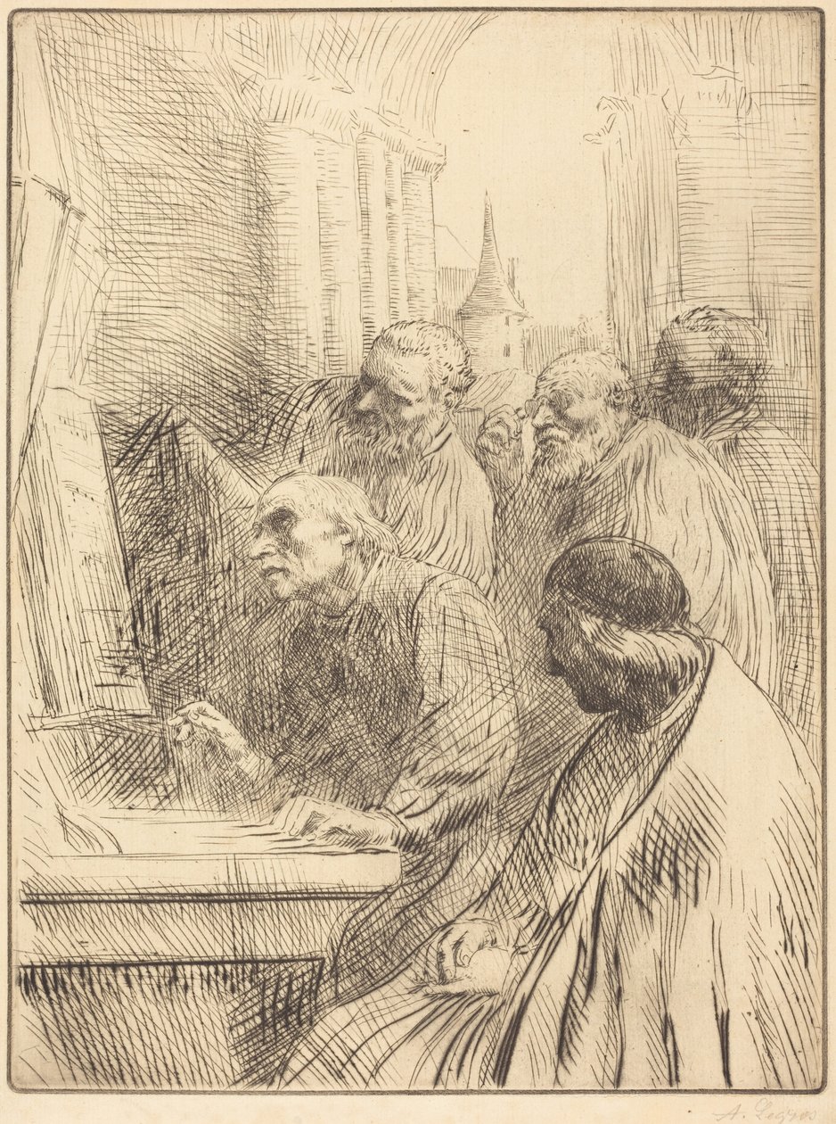 Monks at Church (Szerzetesek a templomban) alkotó: Alphonse Legros