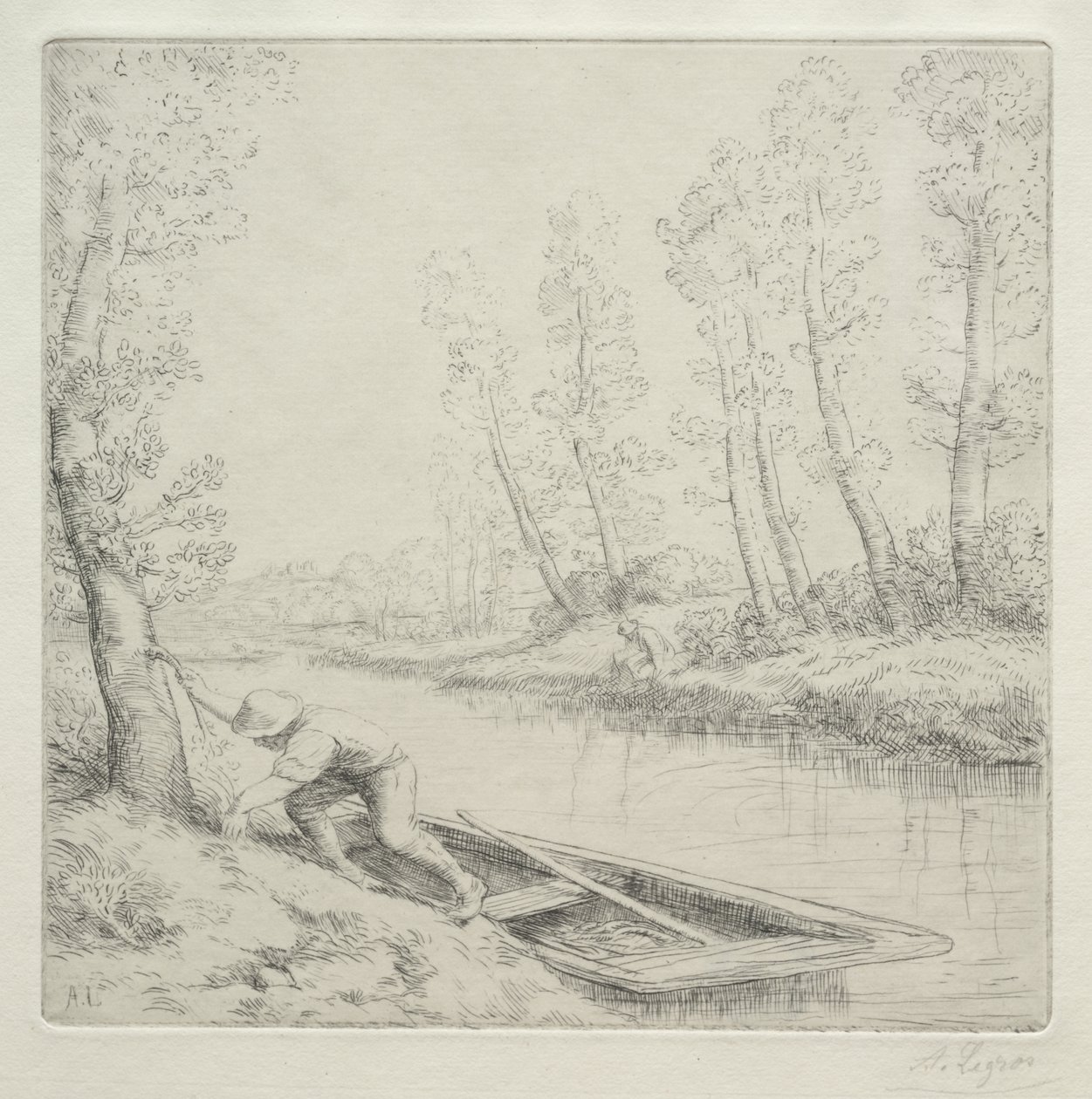 Morning on the River (Reggel a folyón) alkotó: Alphonse Legros