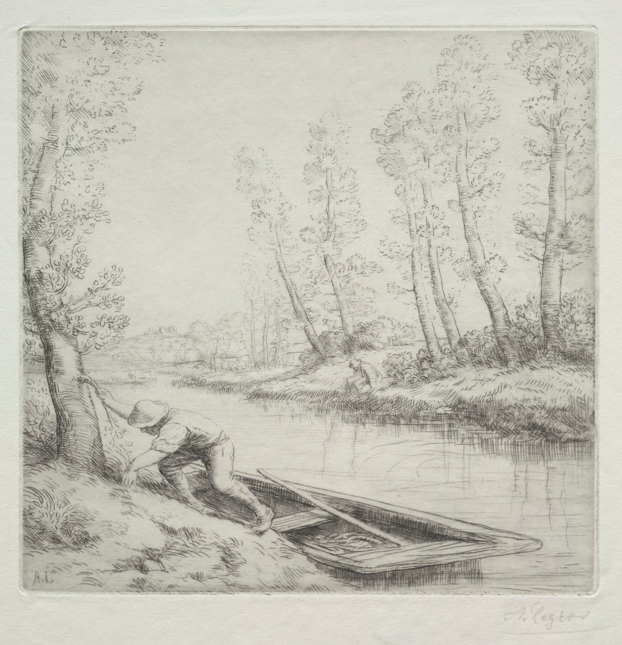 Reggel a folyón Reggel a folyón. alkotó: Alphonse Legros