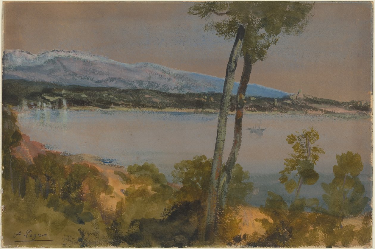 A tó túloldalán látható hegyek alkotó: Alphonse Legros