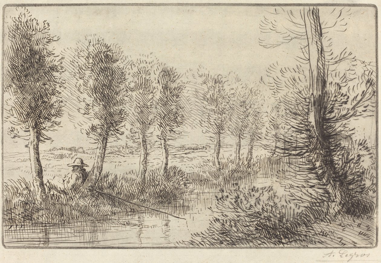 A malom közelében (Pres du moulin) alkotó: Alphonse Legros