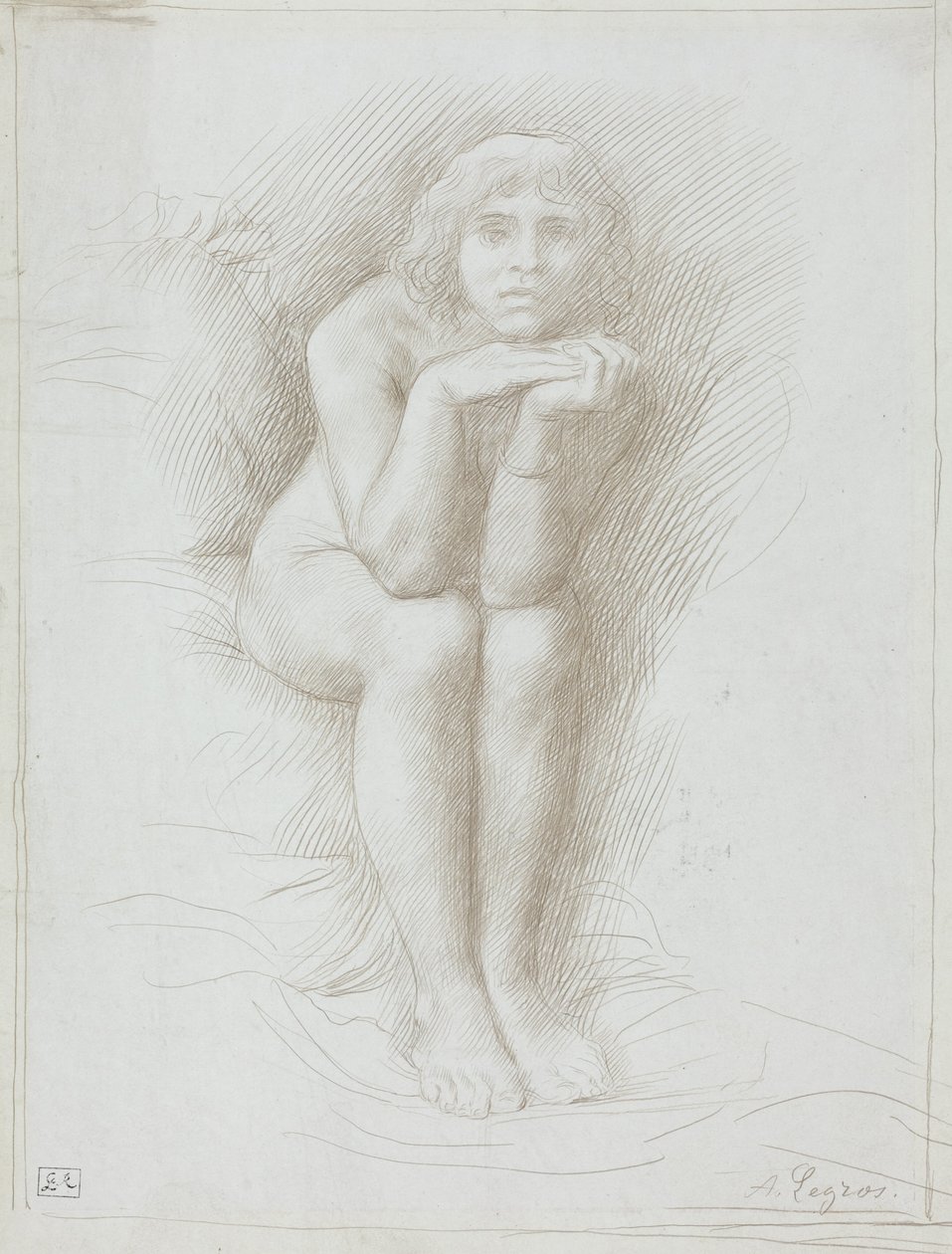 Ülő aktmodell alkotó: Alphonse Legros