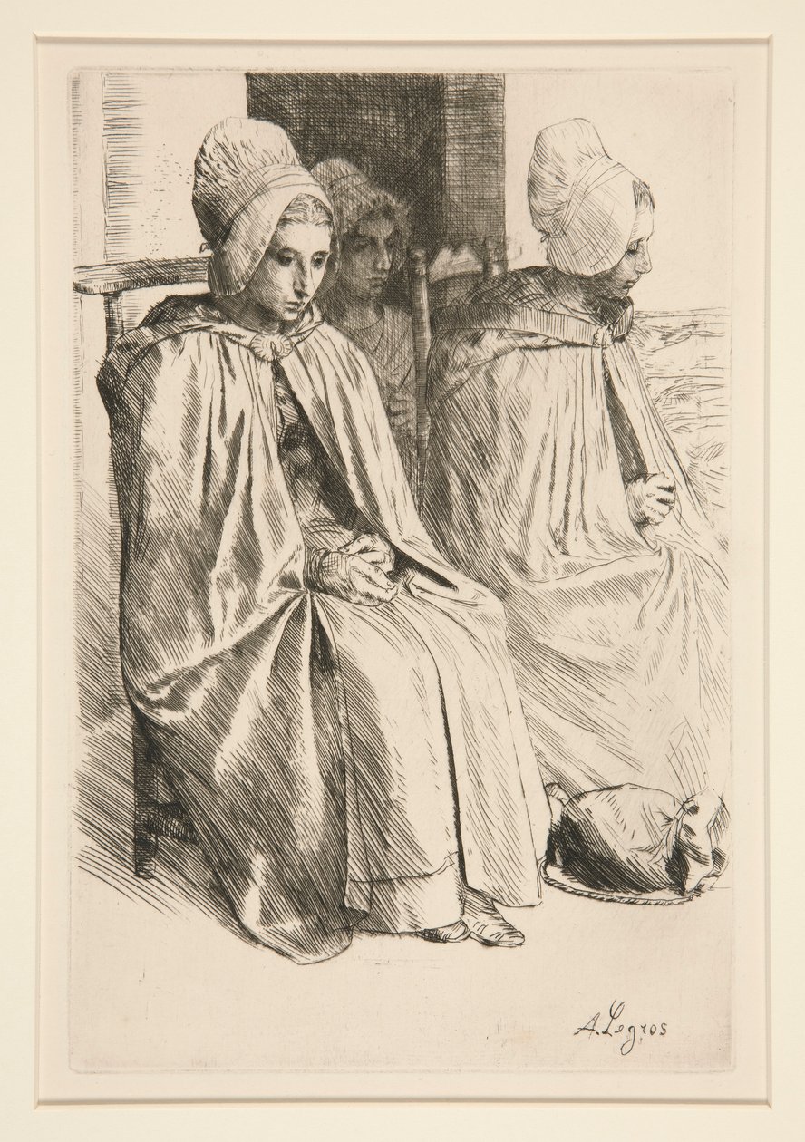 Paysannes des Environe de Boulogne (Parasztnők Boulogne szomszédságában) alkotó: Alphonse Legros