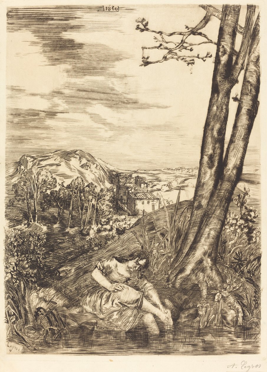 A paraszt mossa a lábát A paraszt mossa a lábát, 1860. alkotó: Alphonse Legros