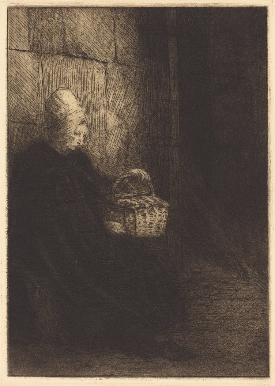 Boulogne-i parasztasszony (Boulogne környékéről származó parasztasszony, más néven „A kosárral rendelkező nő”) alkotó: Alphonse Legros