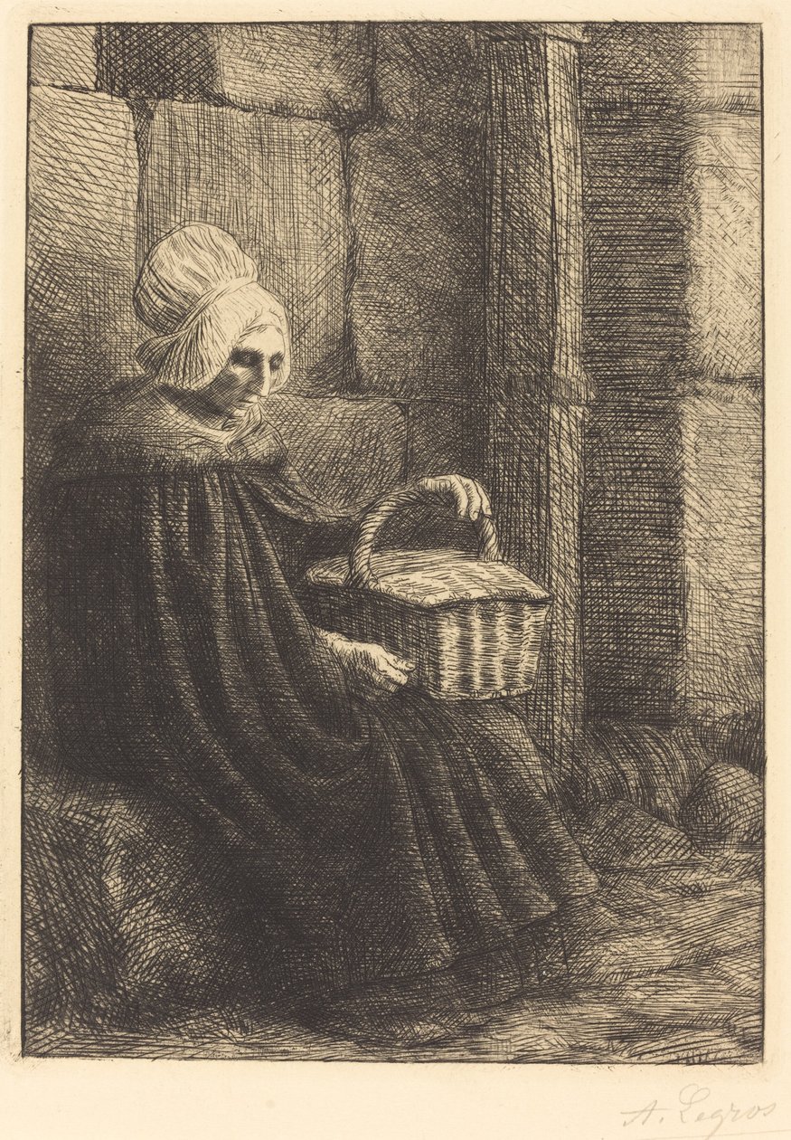 Boulogne-i parasztasszony Boulogne környéki parasztasszony, La femme au panier néven ismert. alkotó: Alphonse Legros