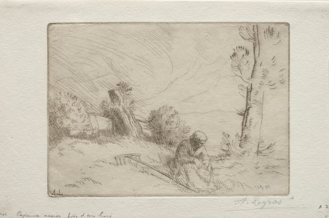 Paraszt egy kőkerítés közelében alkotó: Alphonse Legros