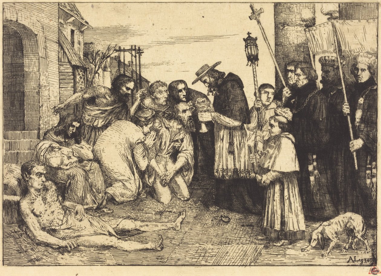 Róma pestisáldozatai (Les pestiferes de Rome) alkotó: Alphonse Legros