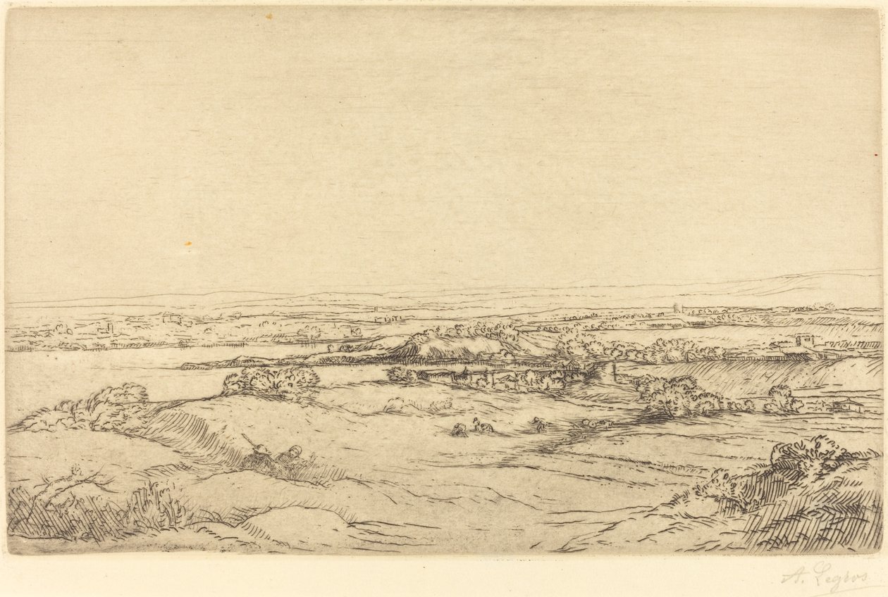 Síkság egy tó mellett alkotó: Alphonse Legros