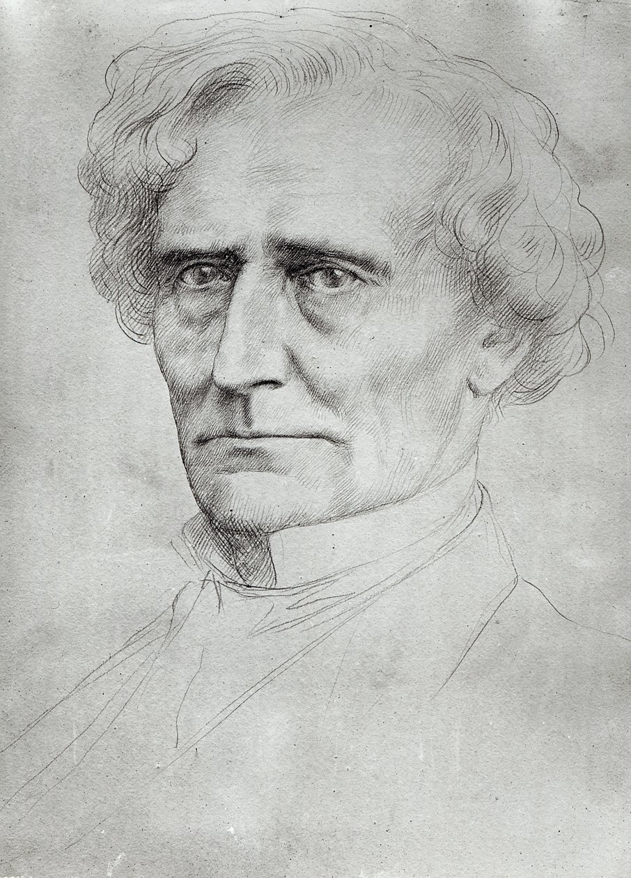 Hector Berlioz (1803-69) portréja (toll és tinta papíron) alkotó: Alphonse Legros