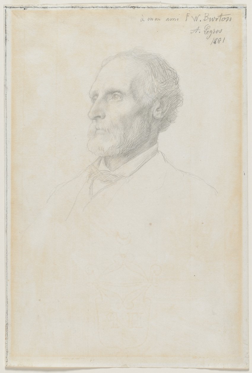 Sir Frederick W. Burton, a londoni Nemzeti Galéria igazgatójának portréja alkotó: Alphonse Legros