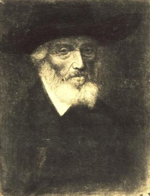 Thomas Carlyle portréja (metszet) alkotó: Alphonse Legros