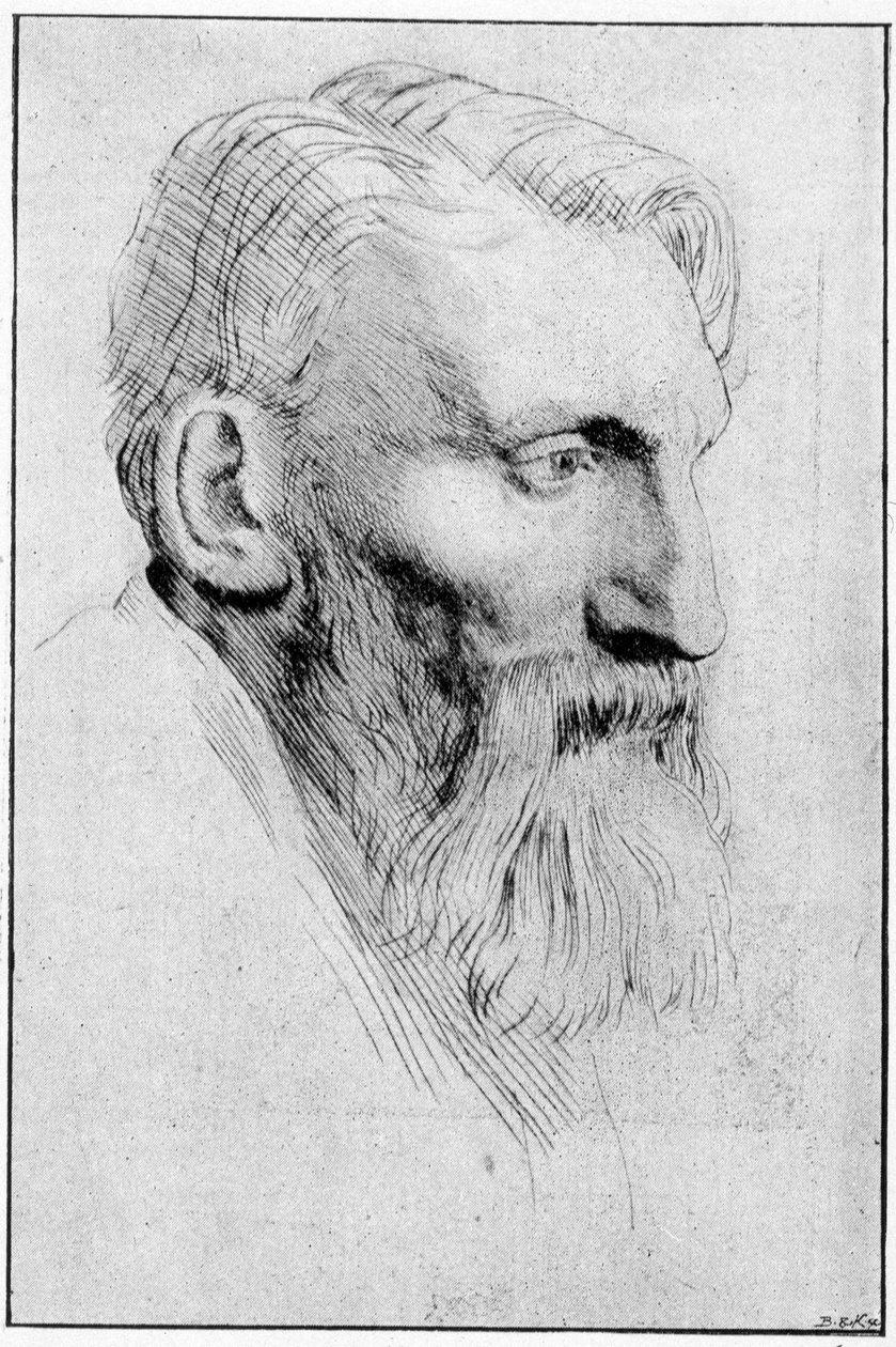 Auguste Rodin francia szobrász (1840 - 1917) portréja egy erős Legros víz után. alkotó: Alphonse Legros