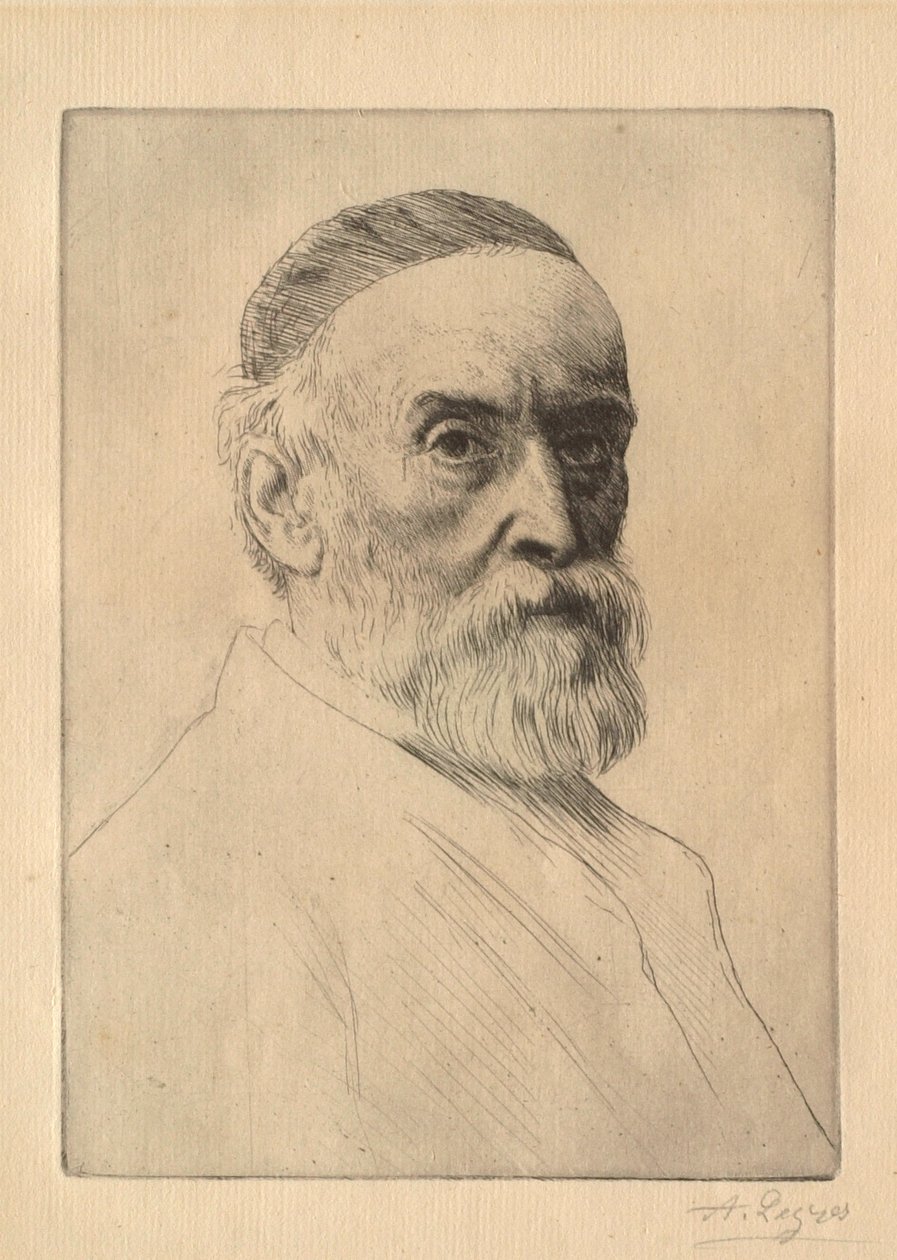 G. F. Watts (1817–1904) festőművész portréja alkotó: Alphonse Legros