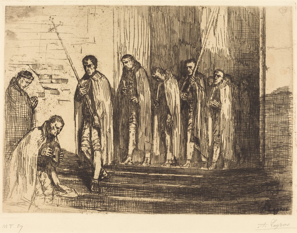 A templomból induló felvonulás (La sortie de la procession) alkotó: Alphonse Legros