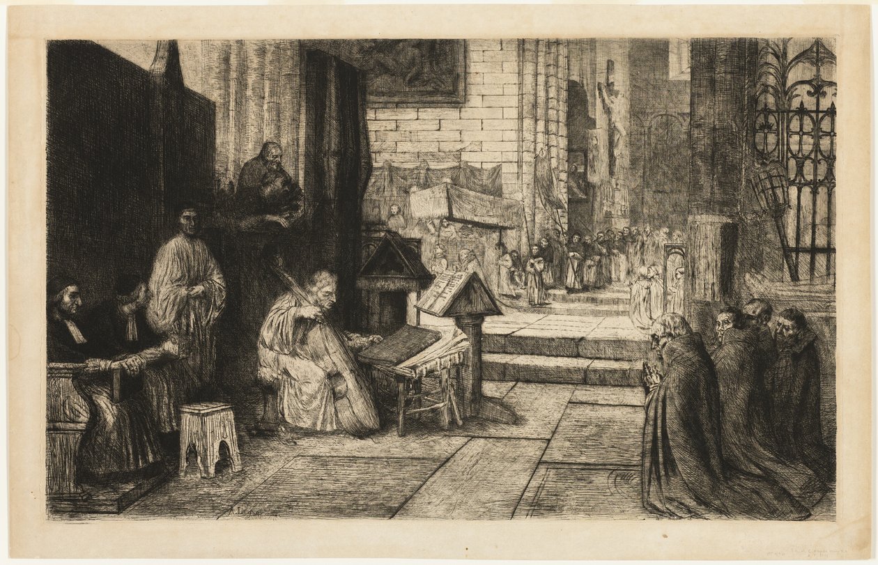 Körmenet egy spanyol templomban alkotó: Alphonse Legros