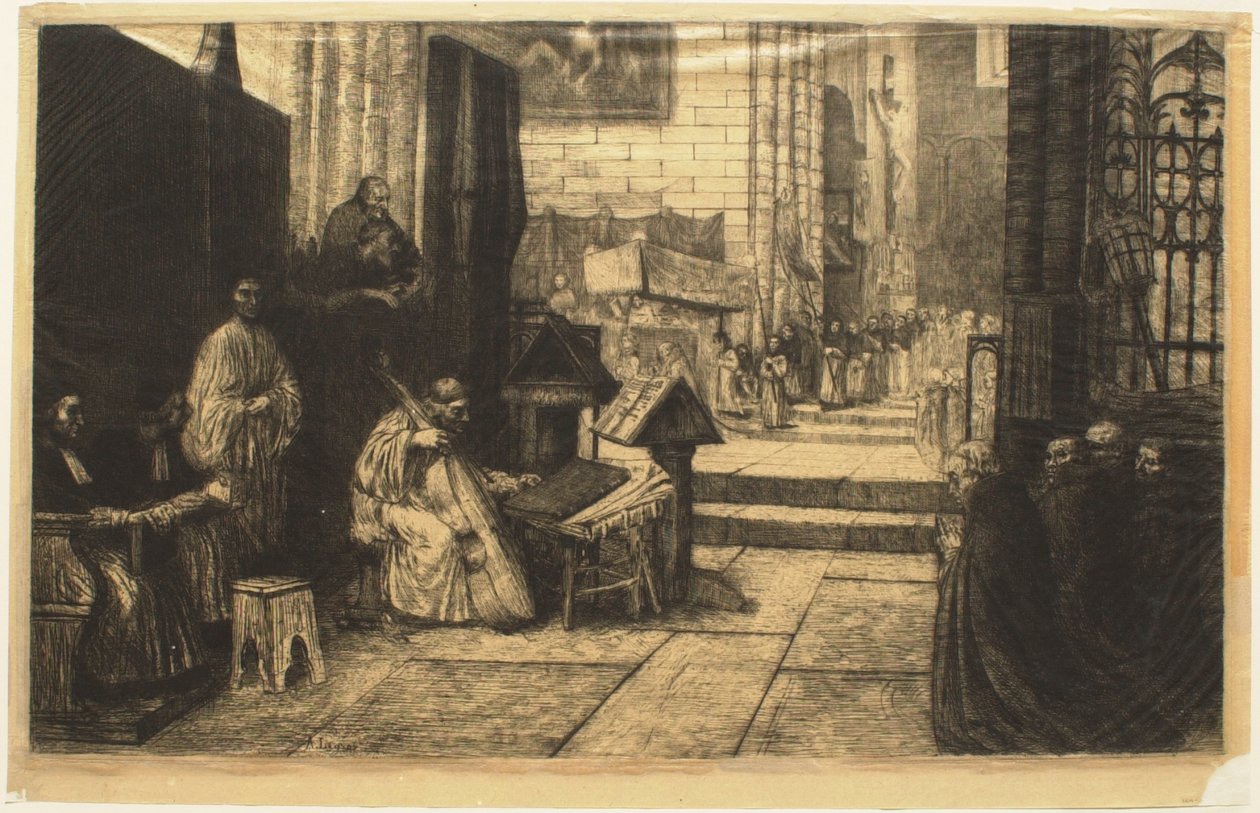 Körmenet egy spanyol templomban alkotó: Alphonse Legros