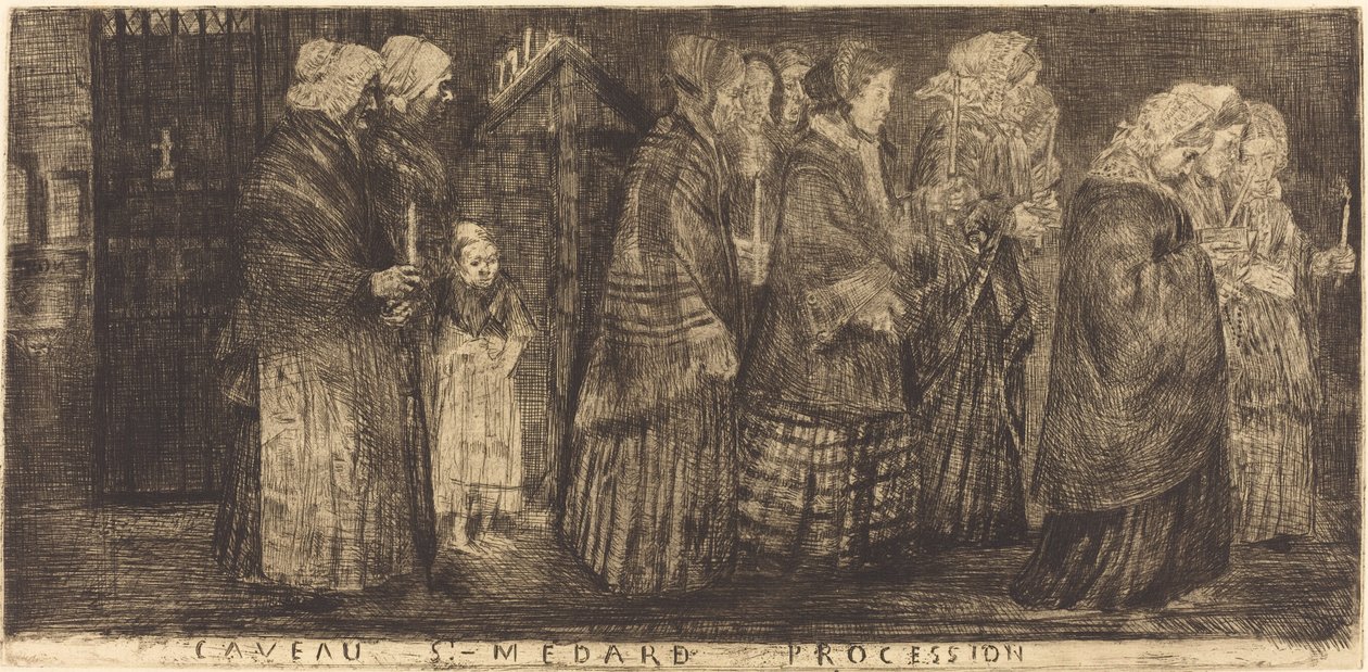 Körmenet Szent Medárd sírjában alkotó: Alphonse Legros