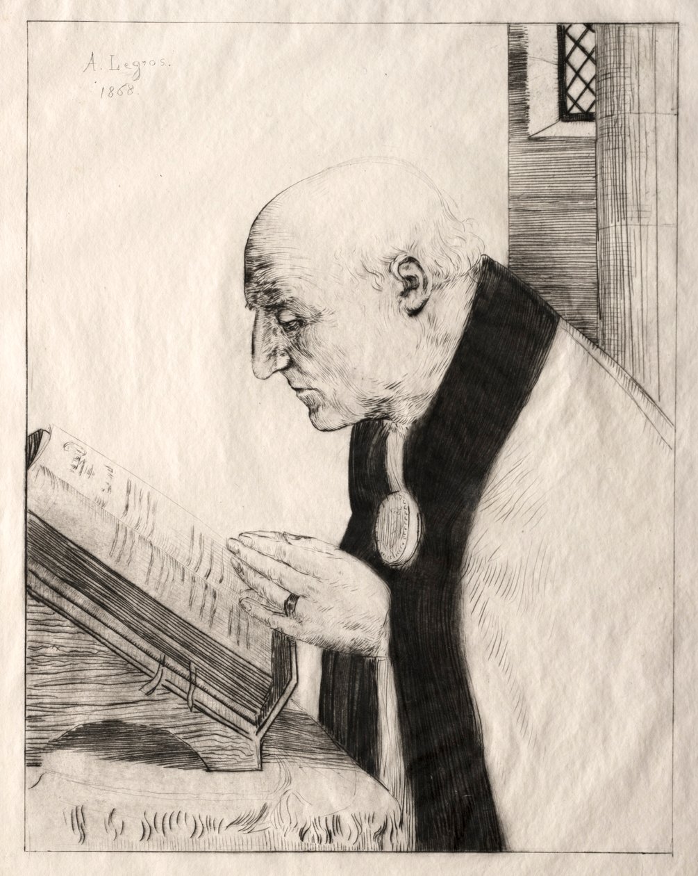 A Hivatalt olvasom, 1868. alkotó: Alphonse Legros