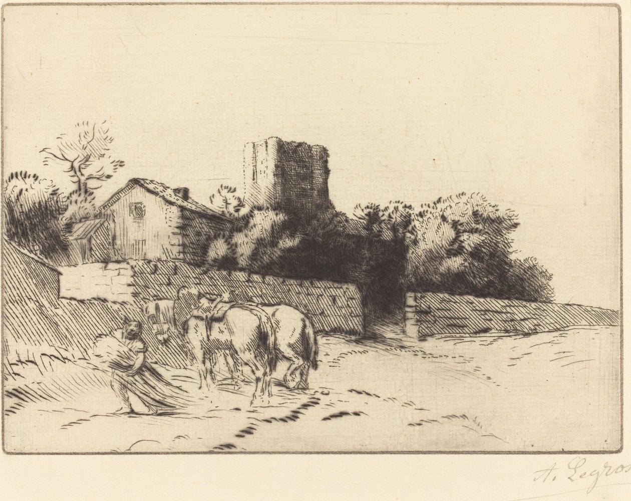 Plébánia fala (Le mur du presbytere) alkotó: Alphonse Legros