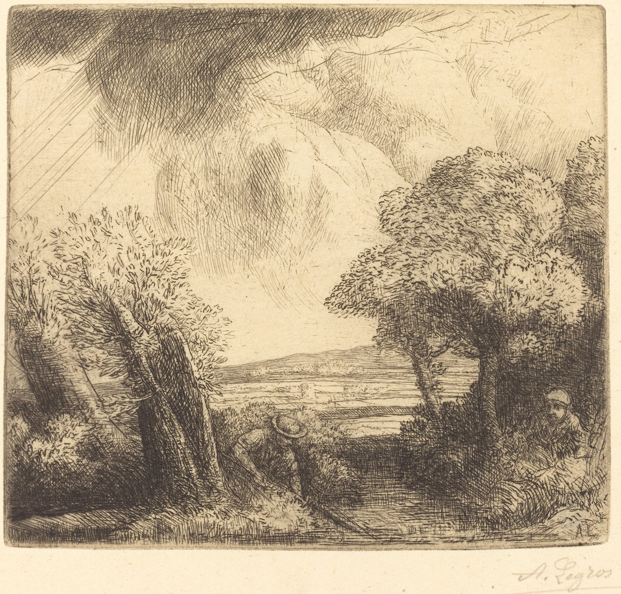 Emlékezés a Trastimene-i tóra (Souvenir du lac de Trastimene) alkotó: Alphonse Legros