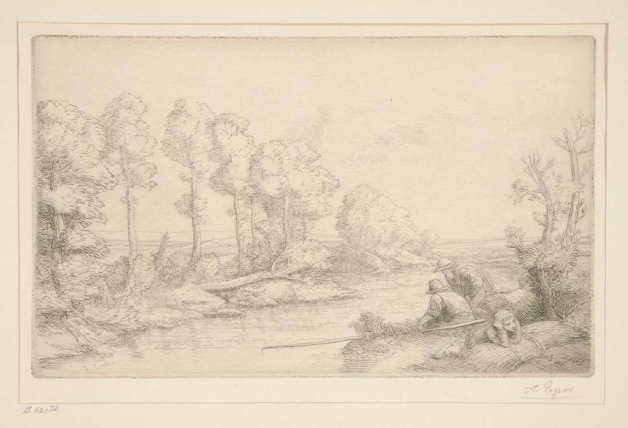 Pihenés a folyó partján alkotó: Alphonse Legros