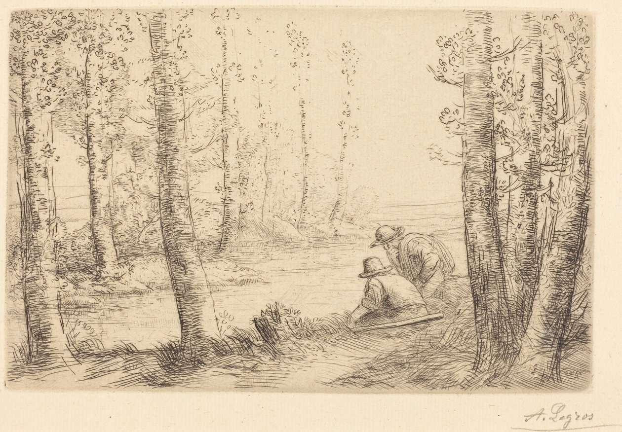 Pihenés a folyó partján (Repos au bord de la rivière) alkotó: Alphonse Legros