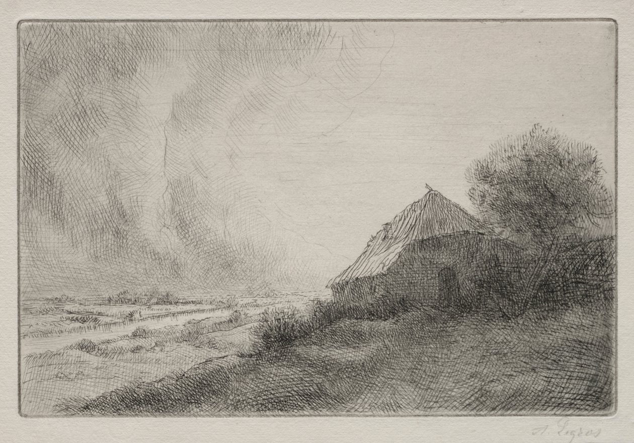 Romos ház egy domboldalon alkotó: Alphonse Legros