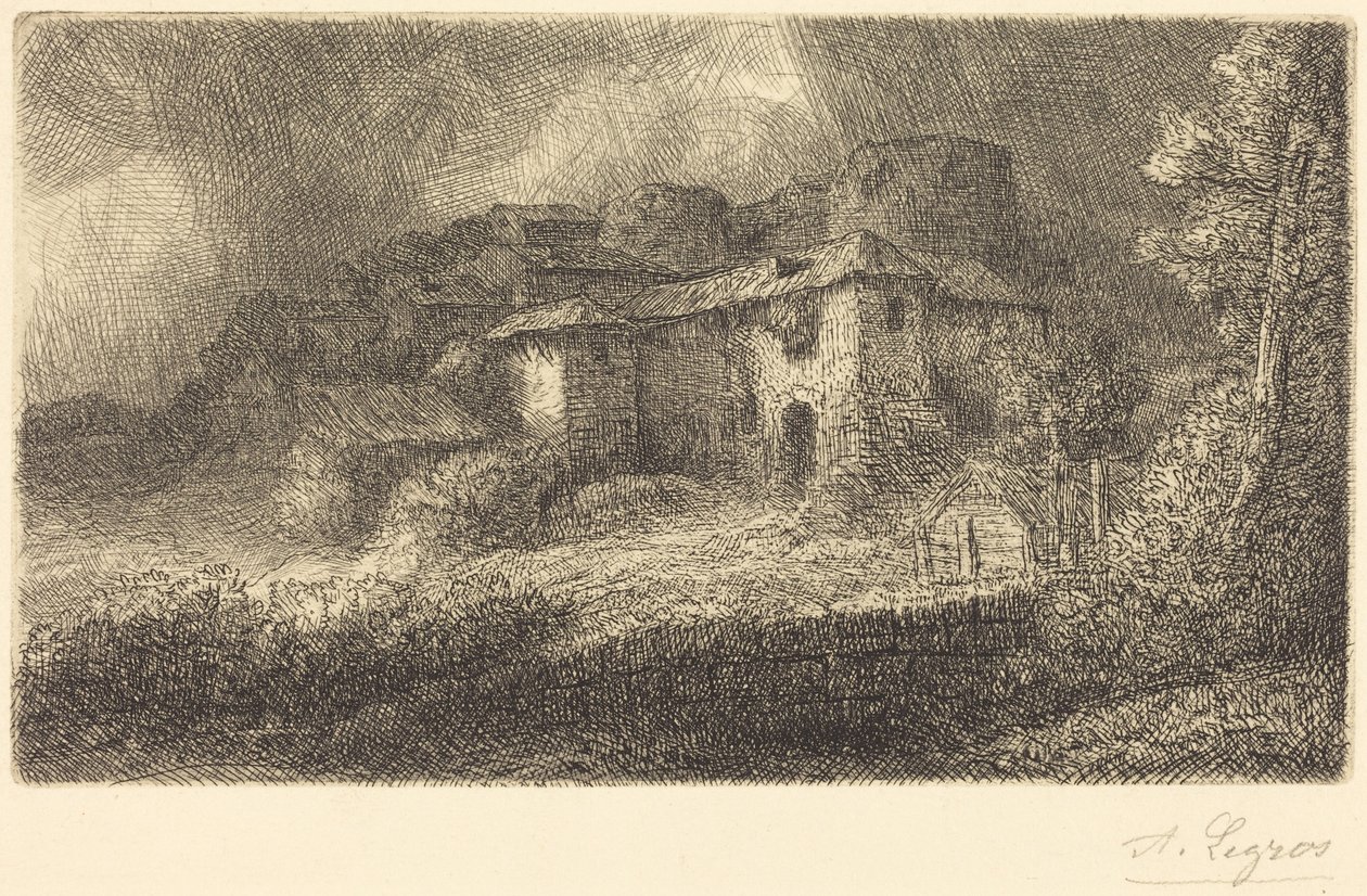 A kastély romjai (Les ruines du château) alkotó: Alphonse Legros