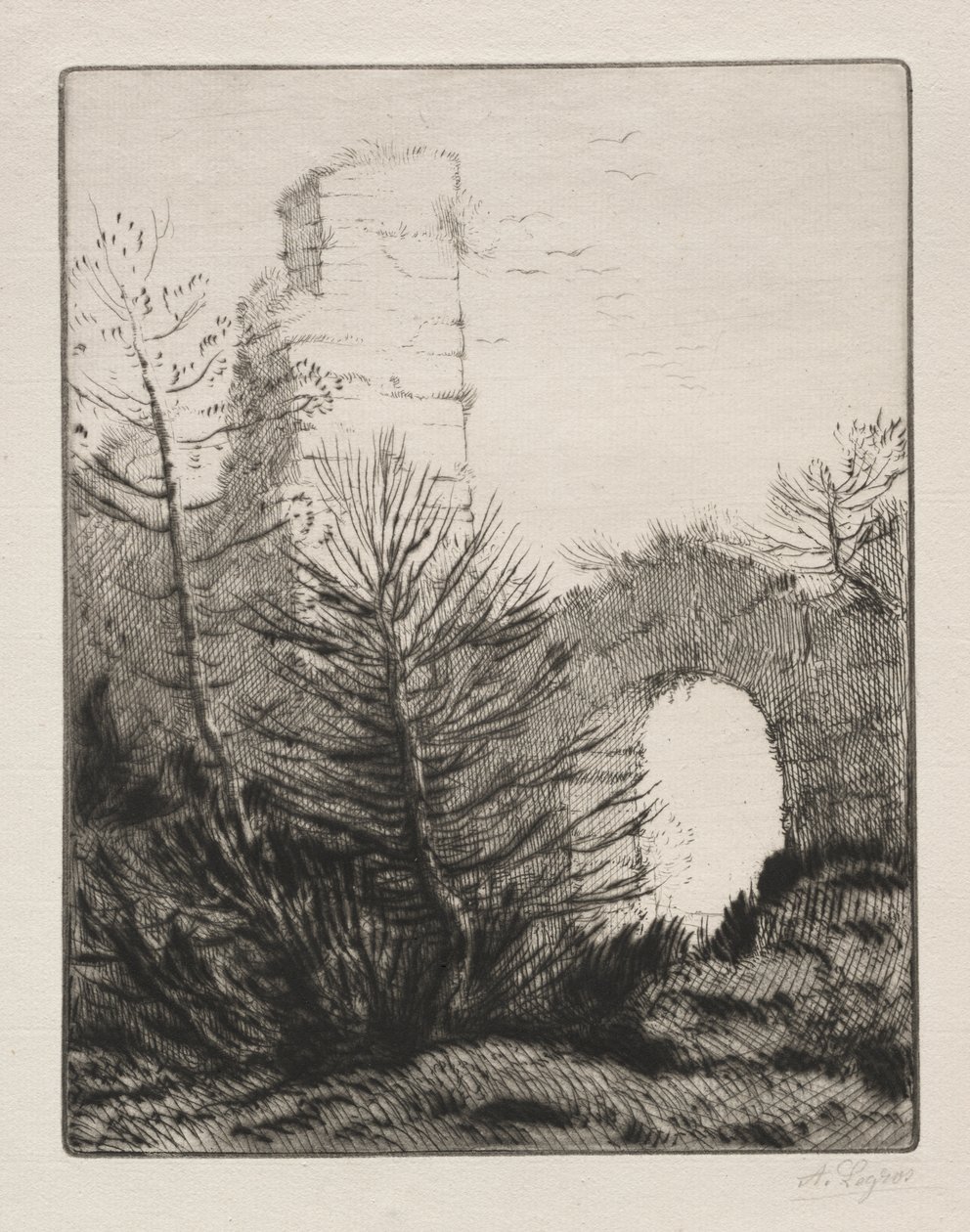 Egy kolostor romjai alkotó: Alphonse Legros