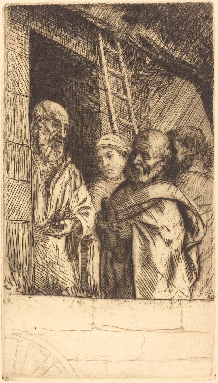 Szent Péter és Szent Pál a Bonhomme Misere Saint Pierre et Saint ajtajában... alkotó: Alphonse Legros