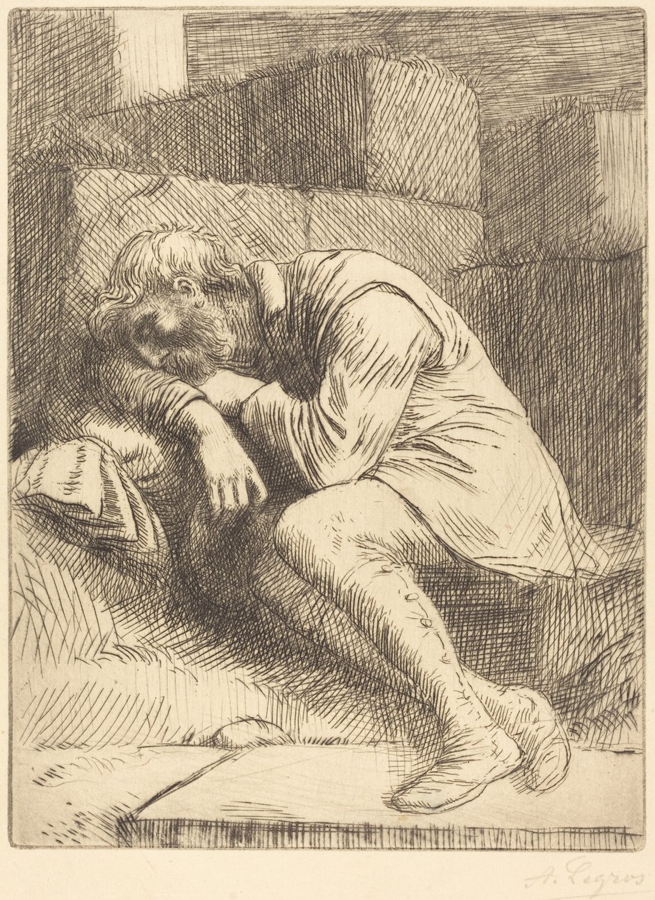 Sleeping Beggar (Alvó koldus) alkotó: Alphonse Legros