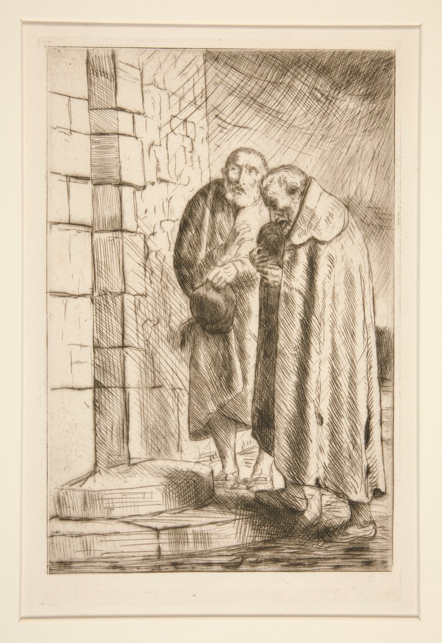 Szent Péter és Szent Pál a la porte de M. Richard, a Histoire du Bonhomme Misere-ből (Szent Péter és Szent Pál a Mr Richardnál alkotó: Alphonse Legros
