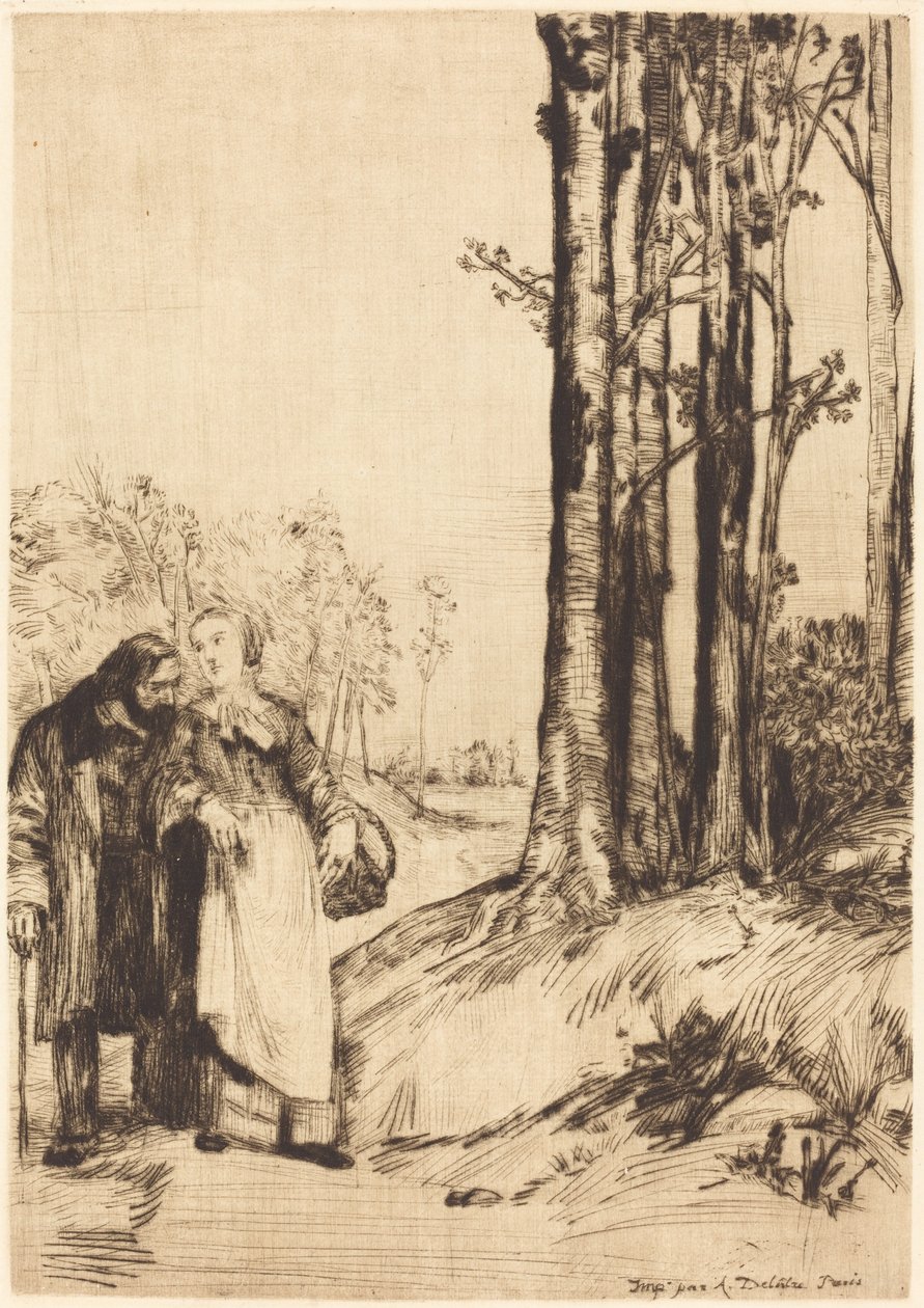 Séta a lábadozóban (La promenade du convalescent) alkotó: Alphonse Legros