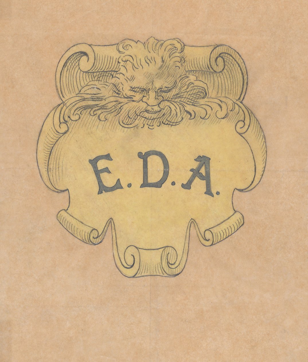 Tanulmány egy bronz névtáblához Edward D. Adams számára, kb. 1892. alkotó: Alphonse Legros