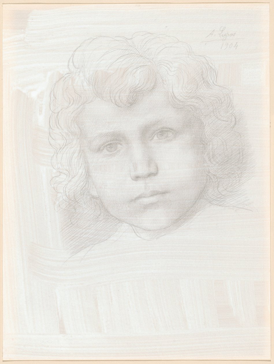 Amor tanulmánya (egy lány feje) alkotó: Alphonse Legros