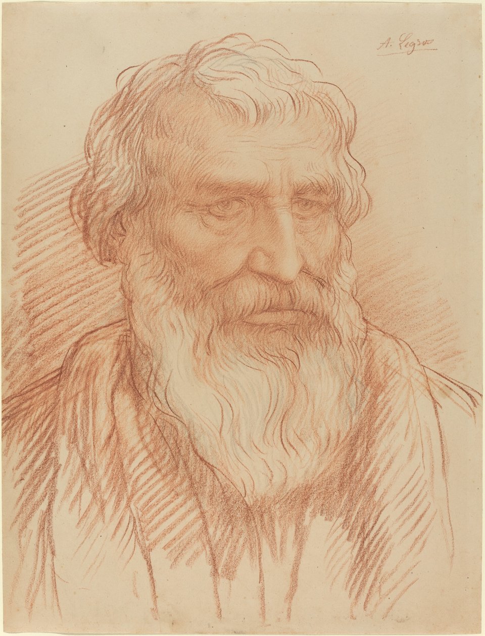 Egy fej tanulmányozása. alkotó: Alphonse Legros
