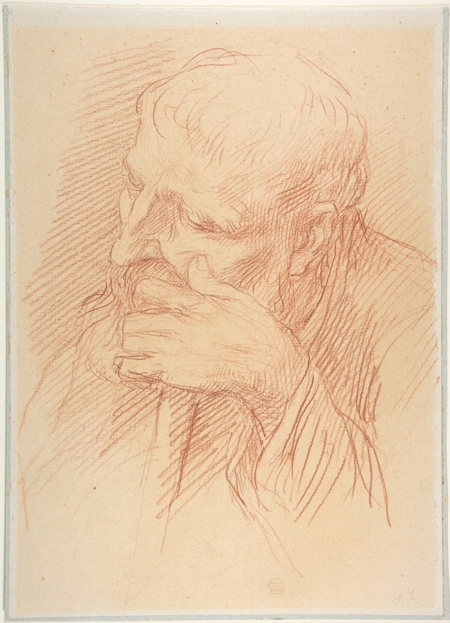 Egy fej tanulmányozása alkotó: Alphonse Legros