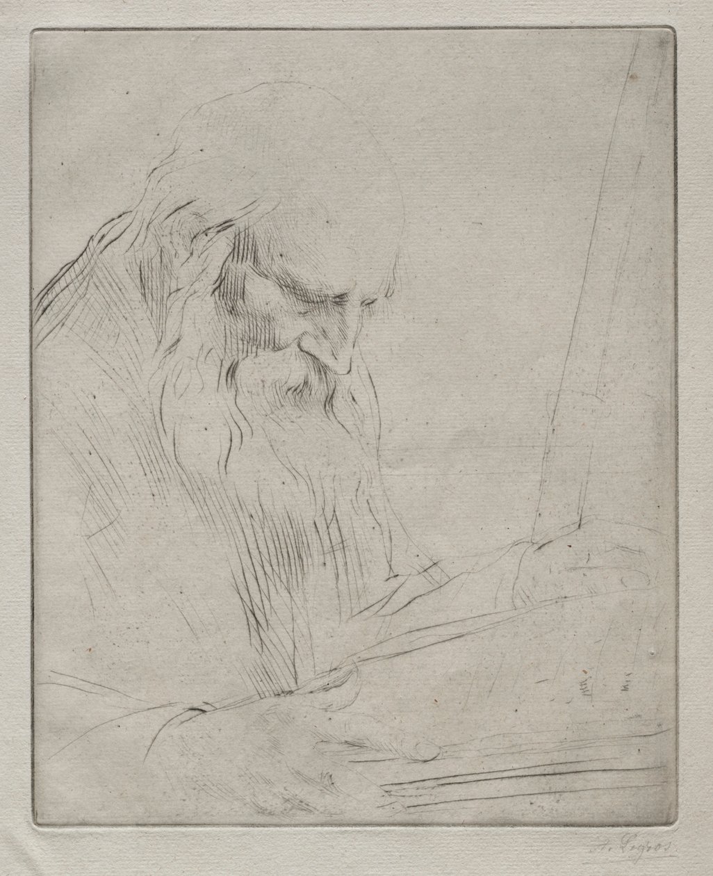 Tanulmány egy olvasó emberről. alkotó: Alphonse Legros